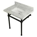 Restorers Templeton Marble Console Sink - Matte Black Legs - Squareimage