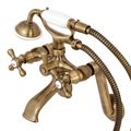 Restorers Wall Mount Adjustable Center Tub Faucet - Metal Crossimage