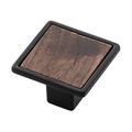 Belwith-Keeler Fuse Walnut & Matte Black Square Knobimage