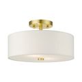 View 1 for Livex Lighting Meridian 13 Inch Satin Brass Semi Flush Light
