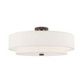 View 1 for Livex Lighting Meridian Double Shade Oatmeal Ceiling Light