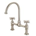 Barclay Harding Bridge Kitchen Faucet - Metal Button Crossimage