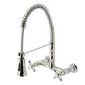Gourmetier Heritage GS124AX Wall Mount Pull Down Spray Kitchen Faucetimage