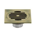 Restorers Watercourse Symmetric 4 Inch Square Grid Shower Drainimage