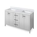 Jeffrey Alexander Grey Katara Double Vanity & White Carrara Marbleimage