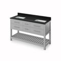 Jeffrey Alexander Grey Wavecrest Double Vanity with Black Granite Topimage