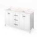 Jeffrey Alexander White Katara Double Vanity & Calacatta Quartzimage