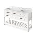 Jeffrey Alexander White Wavecrest Double Vanity & Calacatta Quartzimage