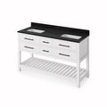 Jeffrey Alexander White Wavecrest Double Vanity with Black Granite Topimage