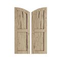 TimberThane Tan Two Flat Elliptical Hand Hewn Faux Wood Shuttersimage