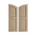 TimberThane Tan Two Flat Elliptical Rough Cedar Faux Wood Shuttersimage