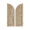 TimberThane Tan Two Flat Quarter Arch Hand Hewn Faux Wood Shuttersimage