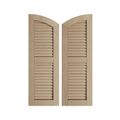 TimberThane Tan Two Louver Elliptical Rough Cedar Faux Wood Shuttersimage