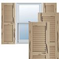 TimberThane Tan Two Louver Pecky Cypress Faux Wood Shuttersimage