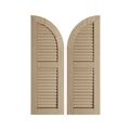 TimberThane Tan Two Louver Quarter Arch Rough Cedar Faux Wood Shuttersimage