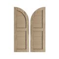 TimberThane Tan Two Louver Quarter Arch Sandblast Faux Wood Shuttersimage