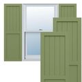 True Fit PVC Moss Green Farmhouse Flat Panel Fixed Mount Shuttersimage