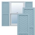 True Fit PVC Peaceful Blue Two Panel Chevron Fixed Mount Shuttersimage