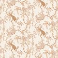 View 1 for Mitchell Black Floral Bird Toile Cream Wallpaper