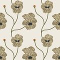 View 1 for Mitchell Black Flourish Linen Wallpaper