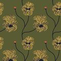 View 1 for Mitchell Black Flourish Olive Canary Wallpaper