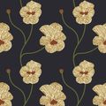View 1 for Mitchell Black Flourish Saffron Night Wallpaper
