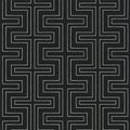 View 1 for Mitchell Black Geometric Lines Black Wallpaper