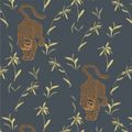 View 1 for Mitchell Black Stalking Tiger Dark Moss Wallpaper