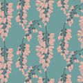 View 1 for Mitchell Black Wisteria Floral Light Blue Wallpaper
