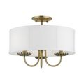 View 1 for Livex Lighting Brookdale 3-Light Large Semi-Flush Ceiling Light