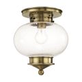 View 1 for Livex Lighting Harbor 1-Light Seeded Glass Flush Mount Ceiling Light