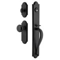 Ageless Iron Dome Long Plate Handleset With A-Grip And Black Shadow Knobimage