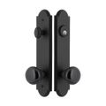Ageless Iron Dome Tall Plate Entry Set With Black Shadow Porcelain Knobimage