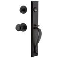 Ageless Iron Keep Loch Rosette Handleset With A-Grip And Black Shadow Knobimage