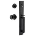 Ageless Iron Keep Loch Rosette Handleset With D-Grip And Black Shadow Knobimage