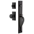 Ageless Iron Keep Vale Plate Handleset With A-Grip And Black Shadow Knobimage