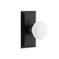Ageless Iron Vale Short Plate Door Set With White Snow Porcelain Knobimage