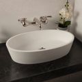 View 1 for Strom Living Oval Solid Surface Matte White Acrylic Vessel Sink