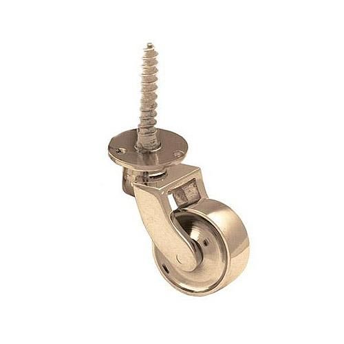 Restorers Threaded Screw Solid Brass Caster 1 1/4 Inch Wheel
