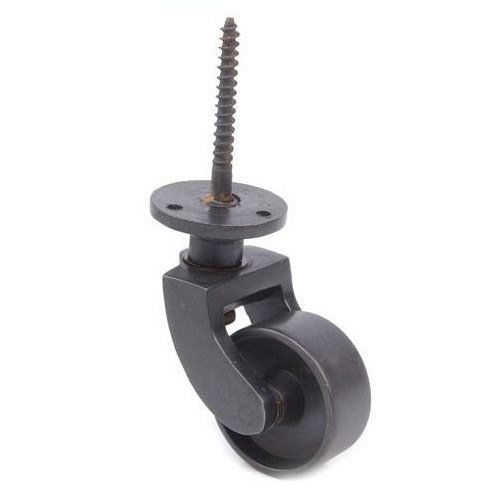 Restorers Solid Brass Threaded Screw Caster 1 Inch Wheel