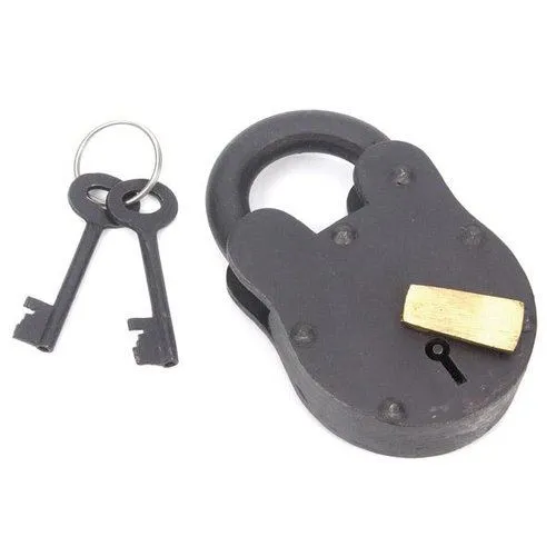 Restorers 5 Inch Iron Black Rustic Padlock | Van Dyke's Restorers