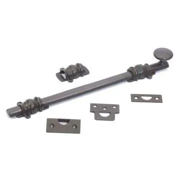 Idh By St. Simons 18 In. Heavy-Duty Solid Brass Matte Black Surface Bolt With Round Knob 11280 019