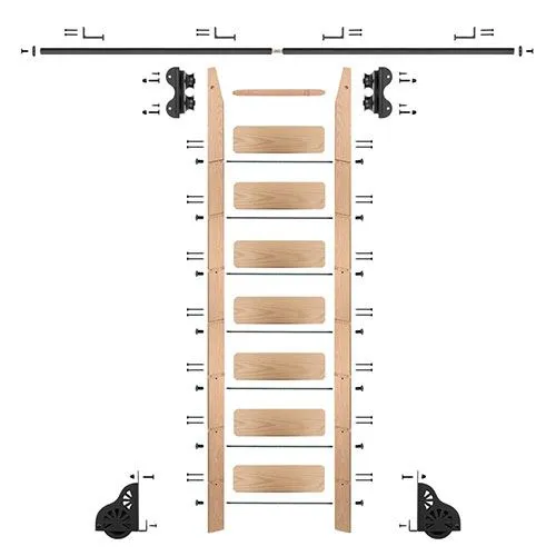 9-Foot Wood Ladder for Wine Cellar Ra...