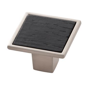 Belwith-Keeler Fuse Black & Satin Nickel Square Knob
