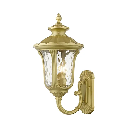Large Antique Exterior Lighting Livex Nyack 21 3/4" High Antique Brass